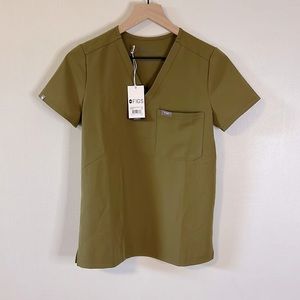 Figs Green Scrub Top